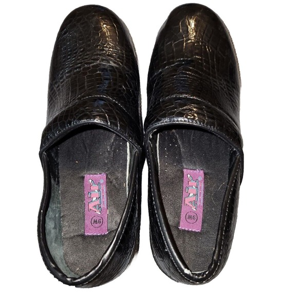 Womens Black Nursing Clogs Jayla Sz 9W Wide Nurses Slip On Air Flex Comfort Shoe - Picture 4 of 5